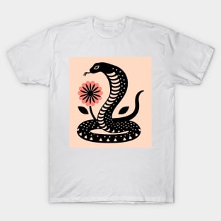 Cobra Snake and flower T-Shirt